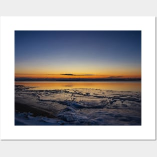 Dawn at an Icy Beach in Tracadie, New Brunswick Canada v1 Posters and Art